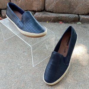 Clarks Danelly Molly Blue Leather Slip On Shoes